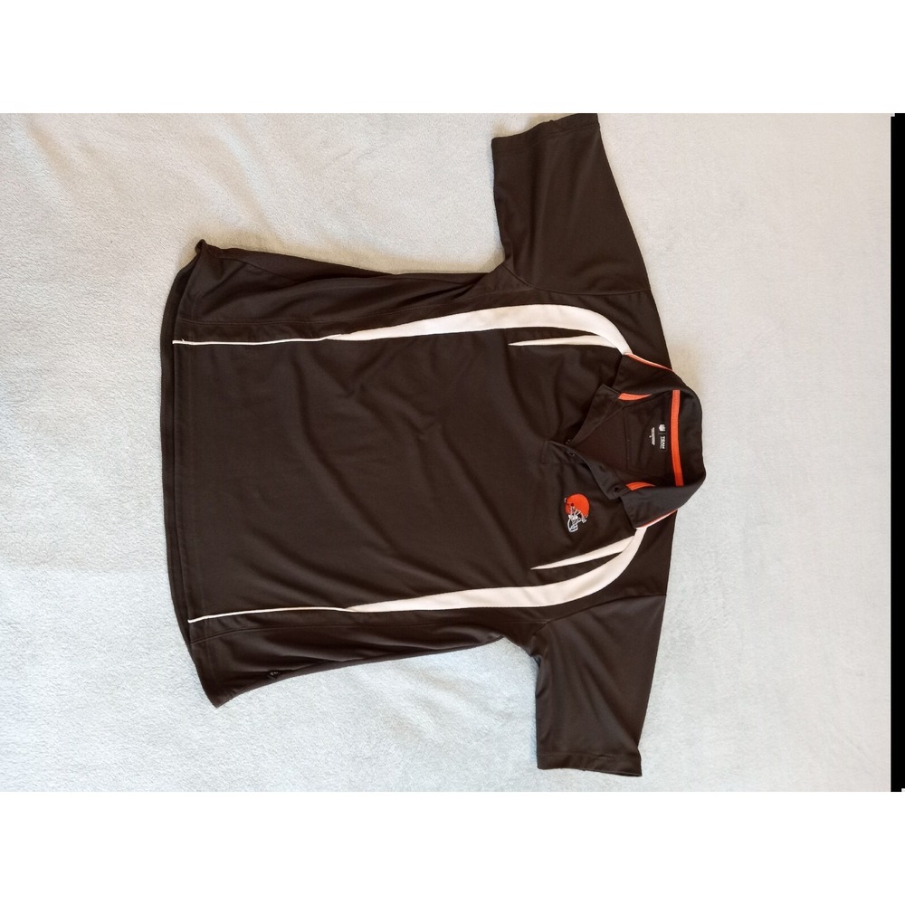 Mens Cleveland Browns NFL Team Apparel Short Sleeve Golf Polo Shirt L Large